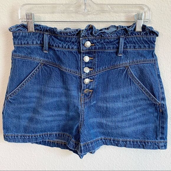 Wild Fable Target Ruffle Mom Denim Shorts Women's 10 High Rise Button Fly - Picture 1 of 4